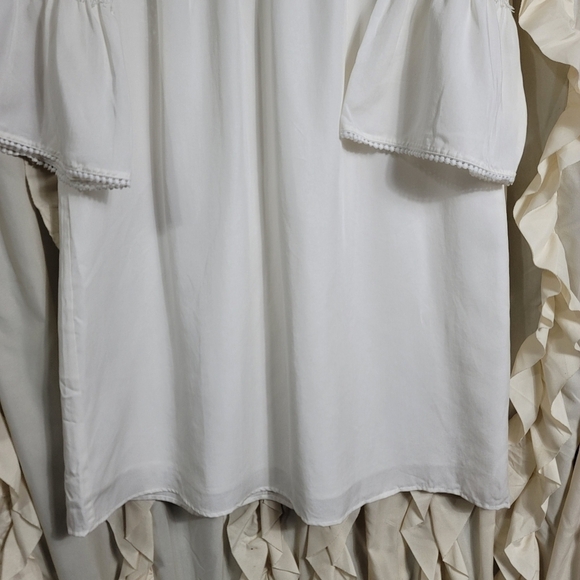 NWT Corey Lynn Calter White Dawn Lace Swing Dress MP Trumpet Sleeves Tencel - Picture 7 of 16